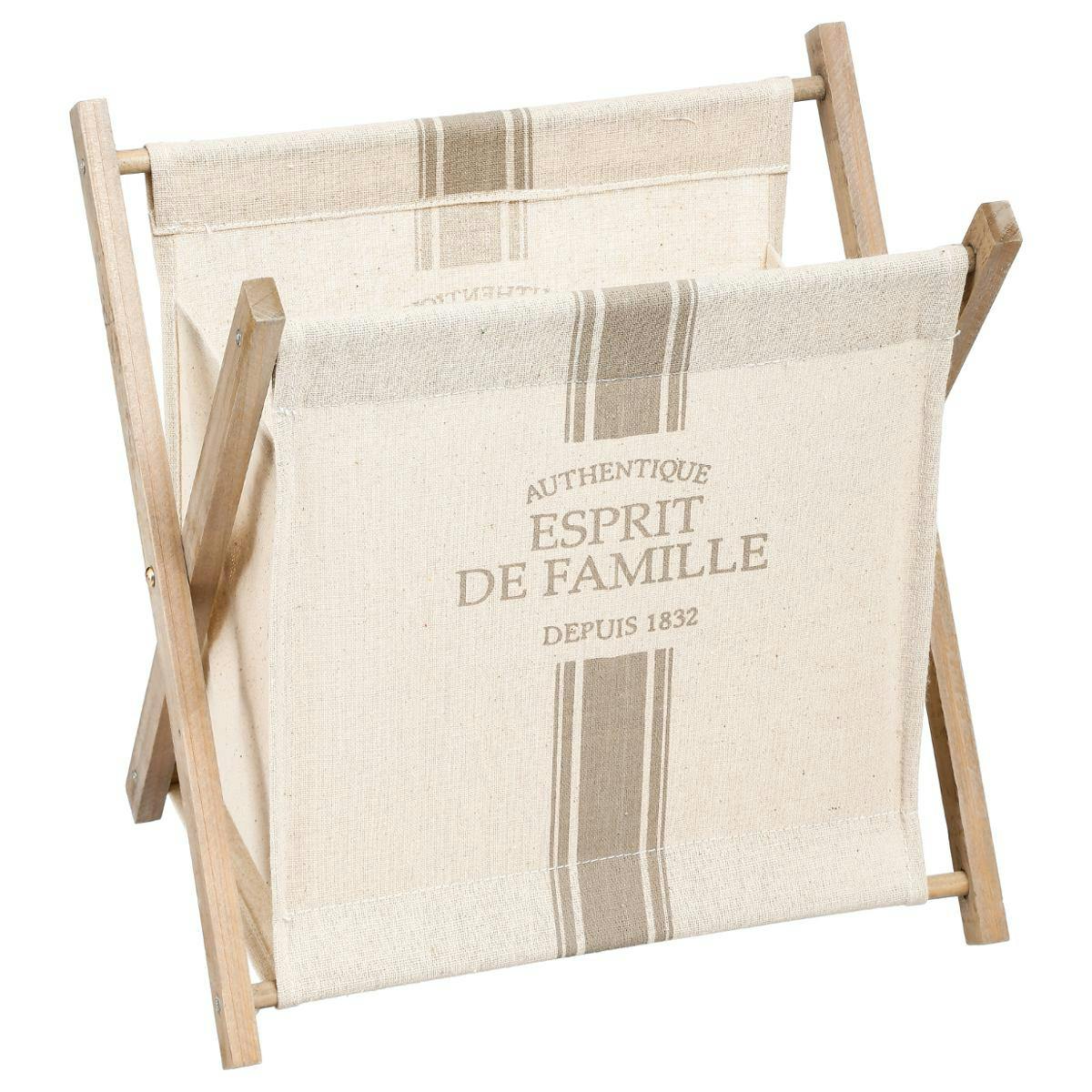Porte-revues en toile de coton motifs gris