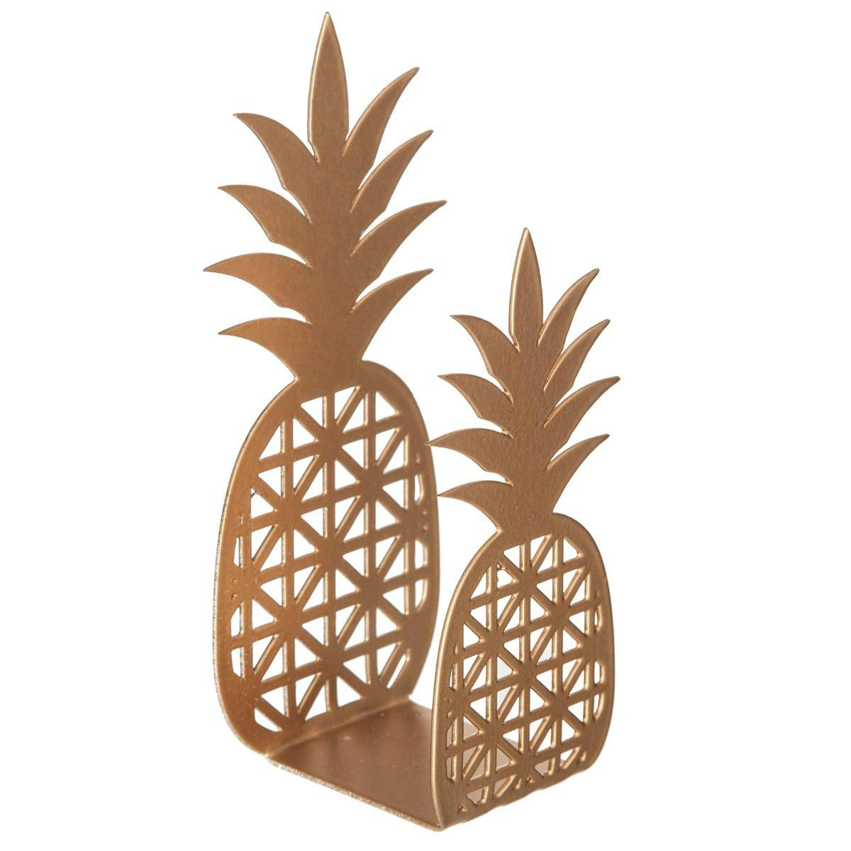 Porte-serviette Ananas en métal doré H15cm