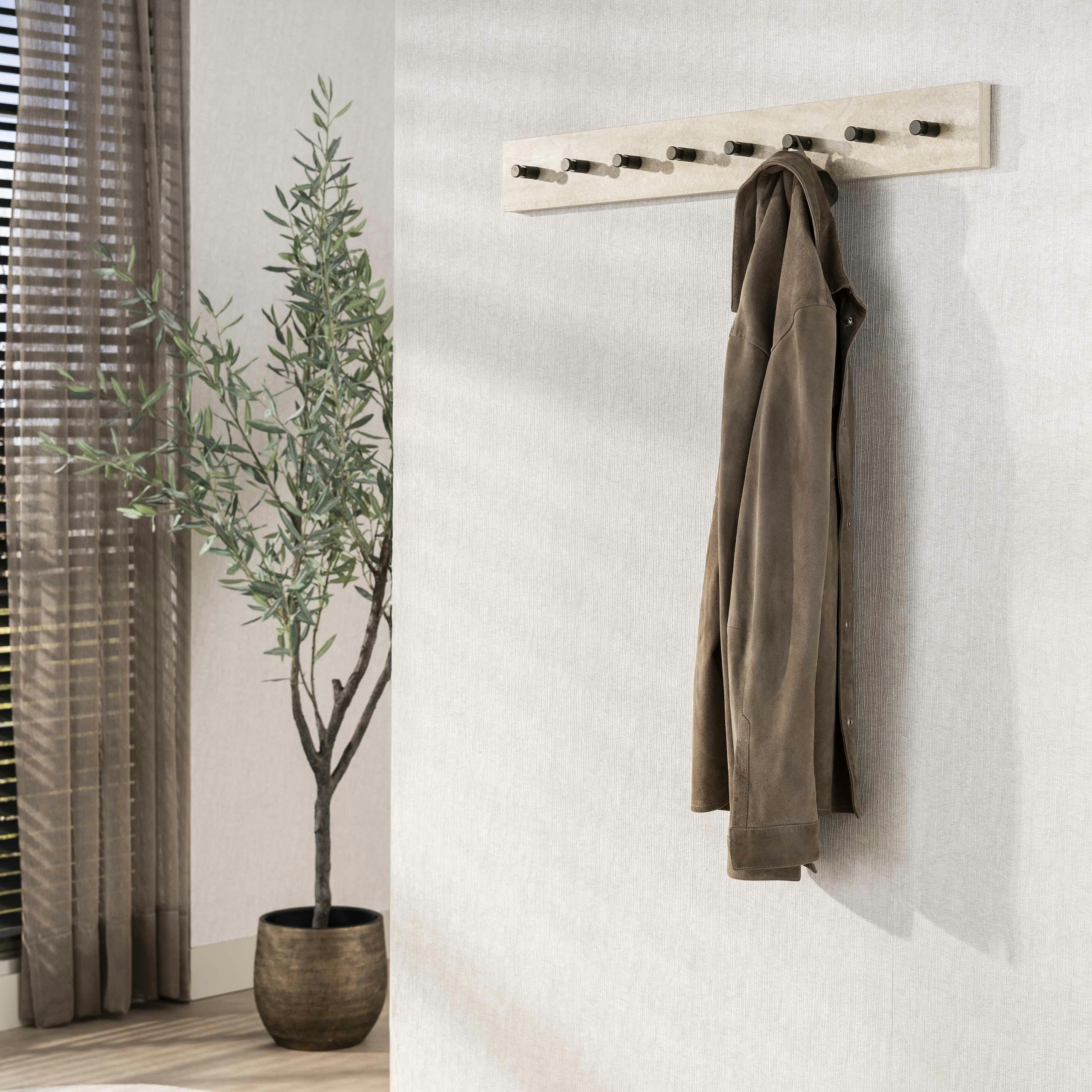 Portemanteau mural effet travertin 8 crochets ASCOLI