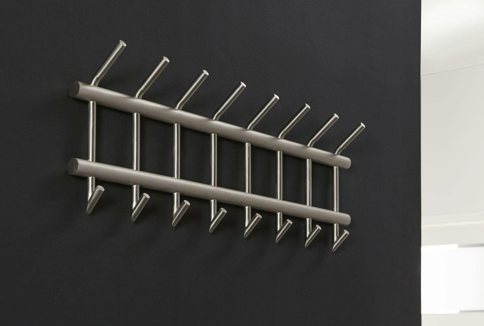 Portemanteau mural en métal 8 tubes en inox 16 crochets