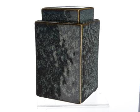 Pot en céramique beige couvercle en bambou H14 YELLOWSTONE | Maisons du