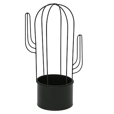  Pot / Jardinière Cactus en métal noir H19cm