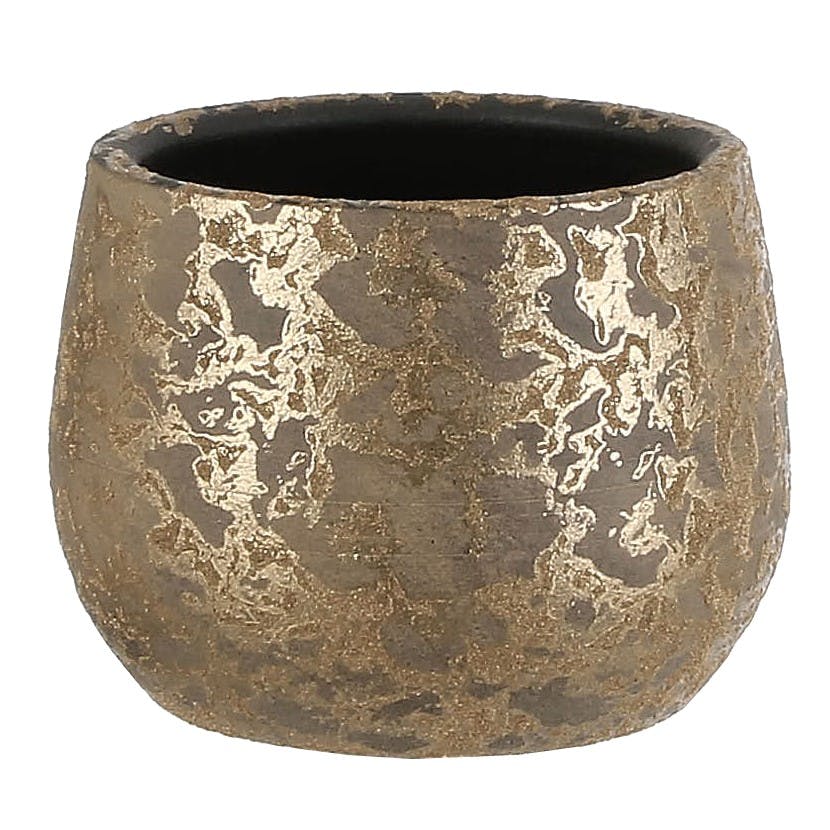 Pot rond effet doré 13 cm