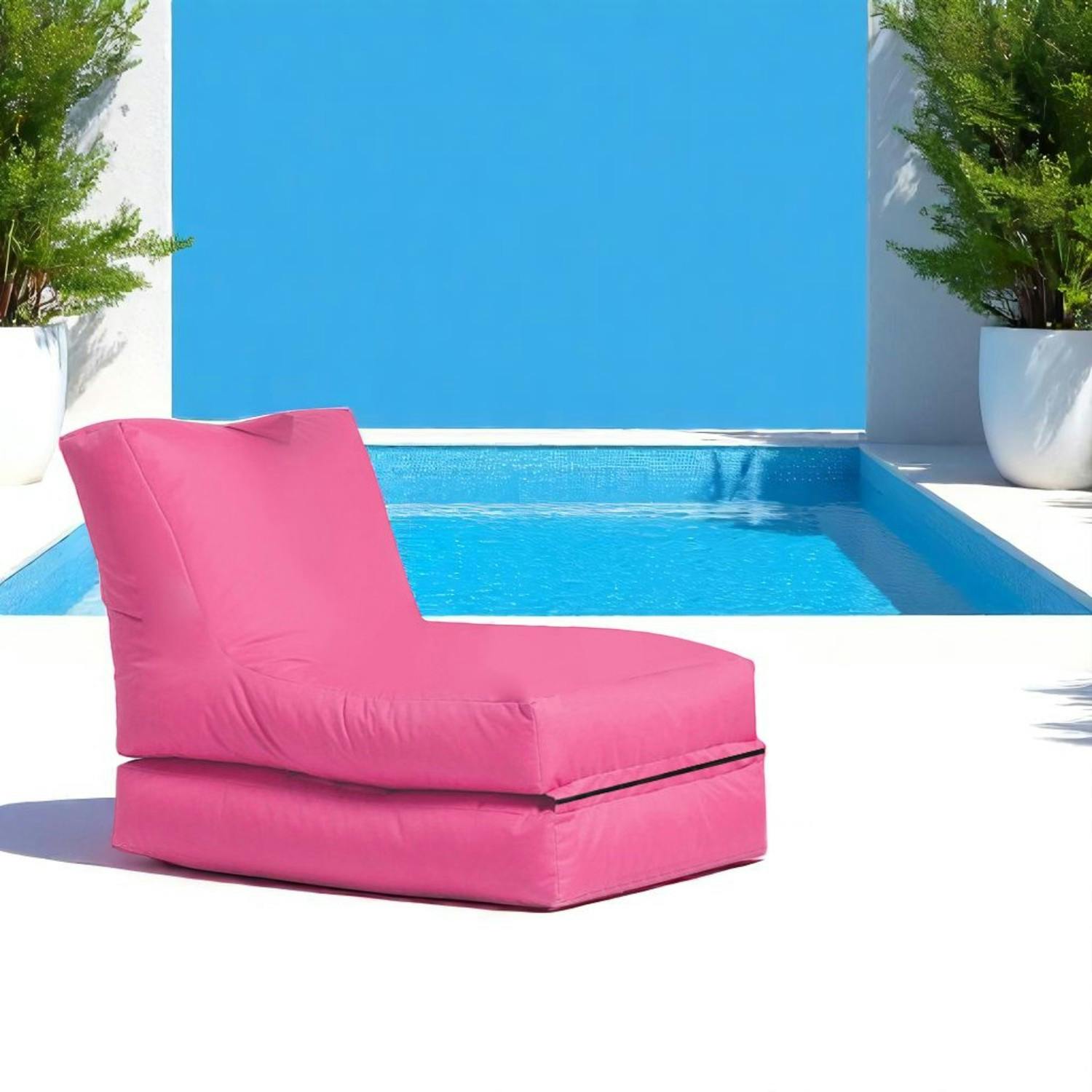 Pouf bain de soleil extérieur rose ARTA