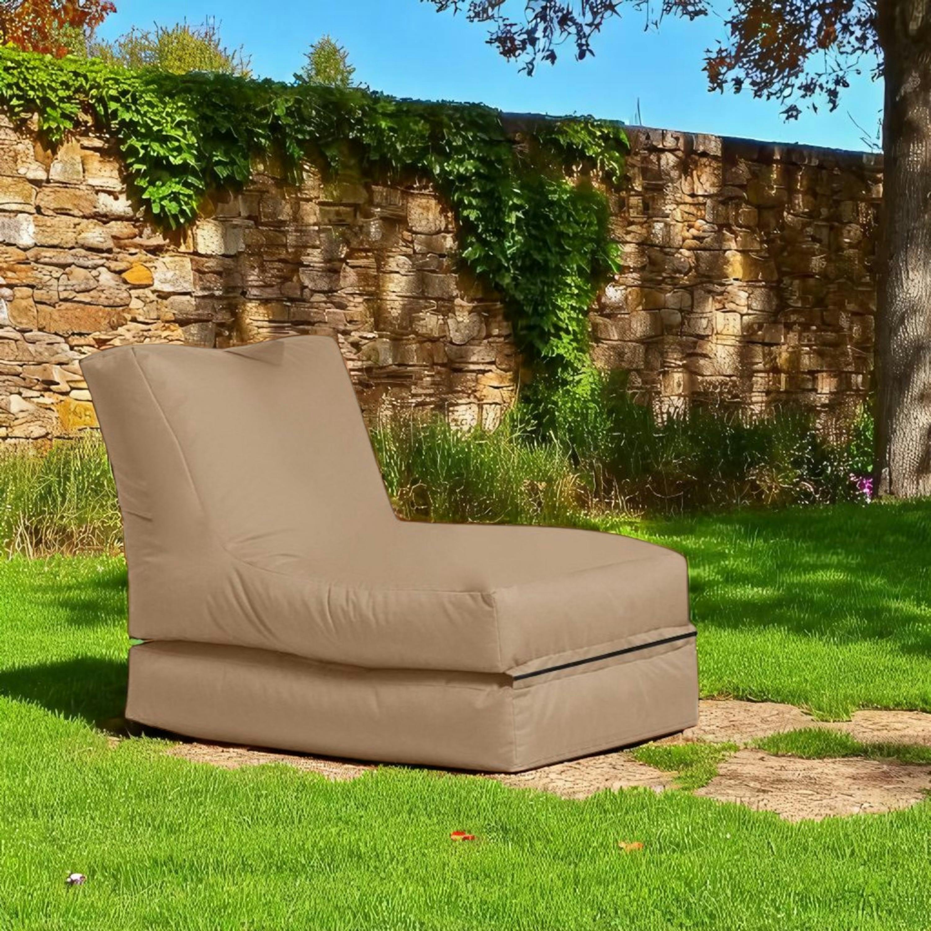 Pouf bain de soleil extérieur taupe ARTA