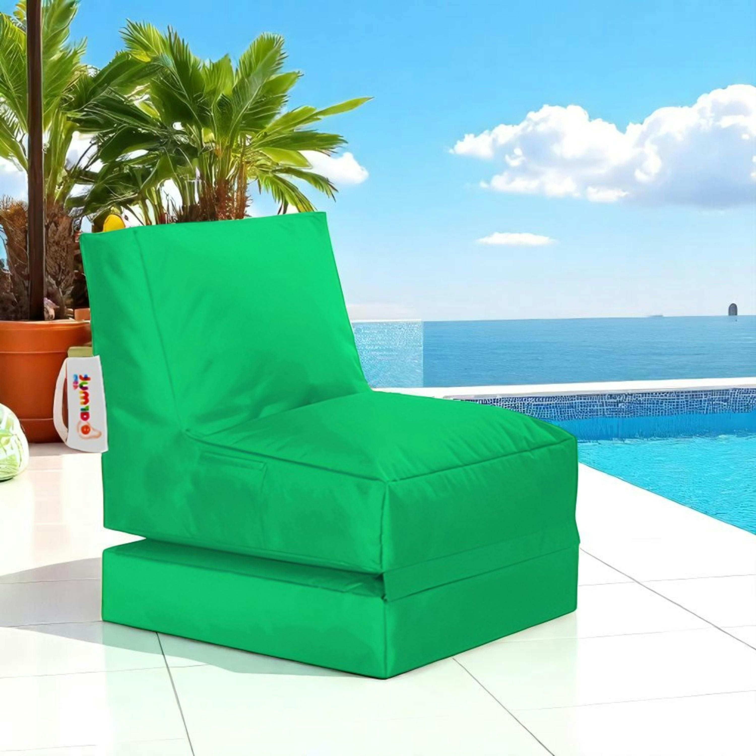 Pouf bain de soleil extérieur vert ARTA