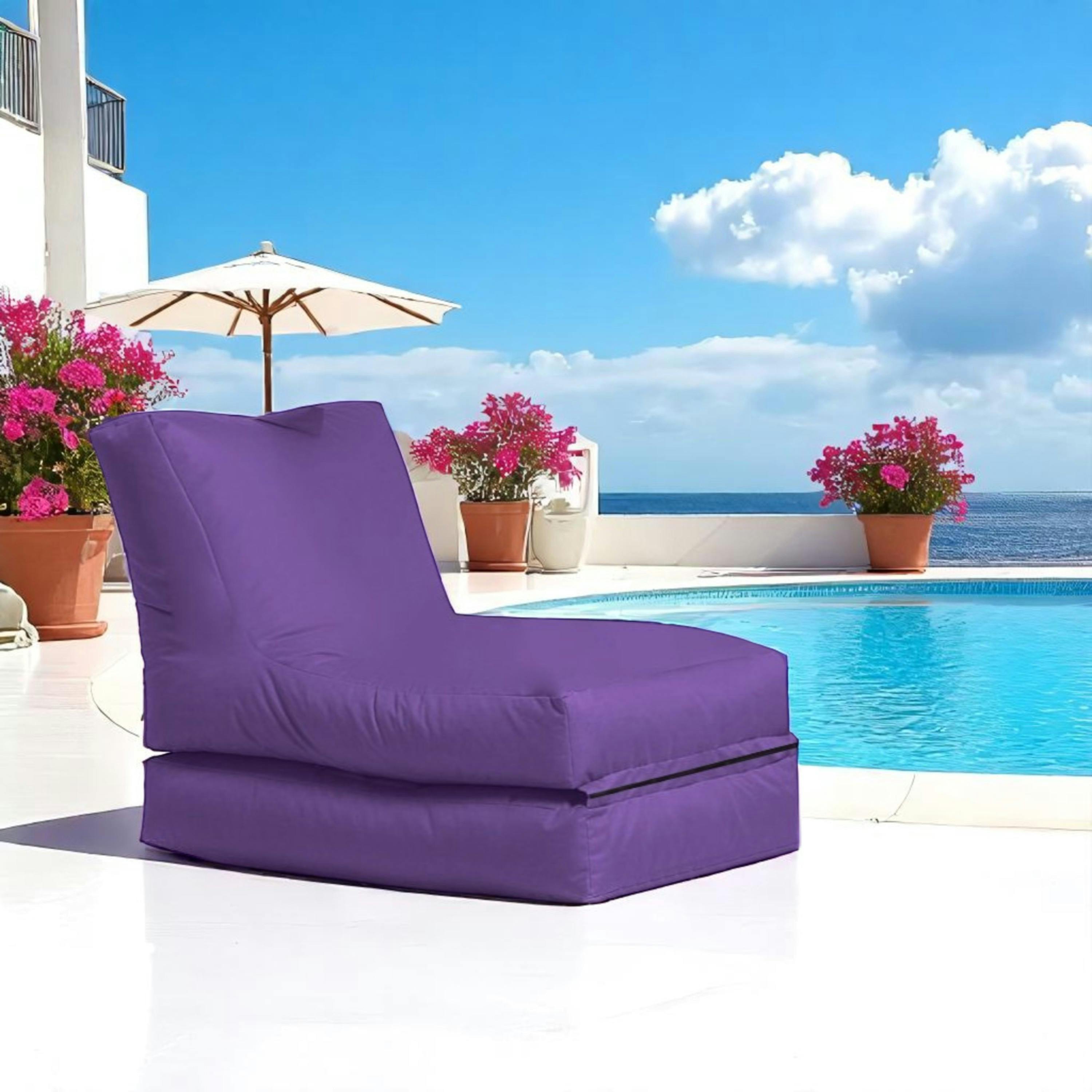 Pouf bain de soleil extérieur violet ARTA