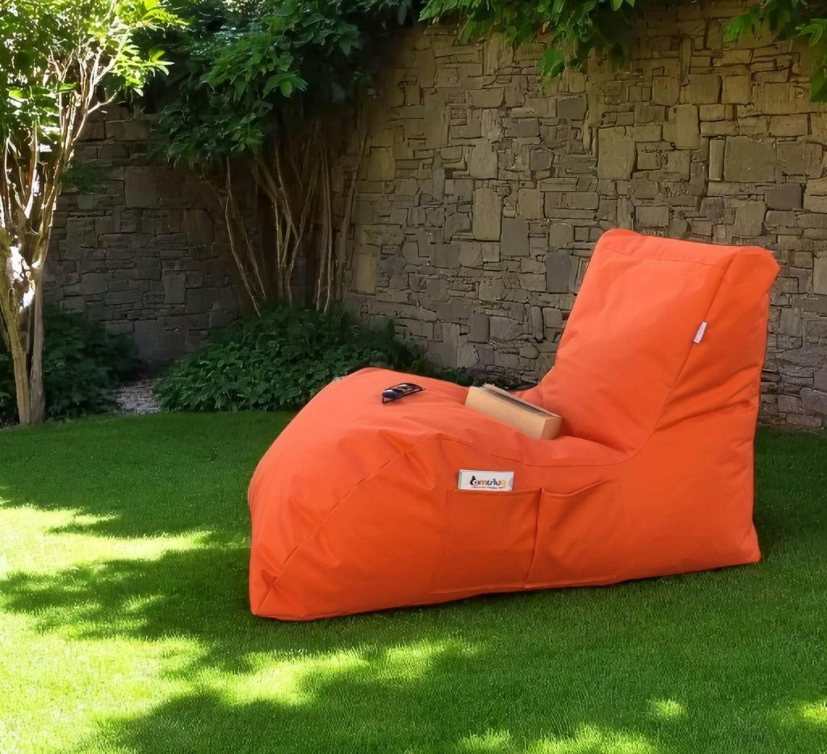 Pouf bain de soleil XXL imperméable – orange ARTA