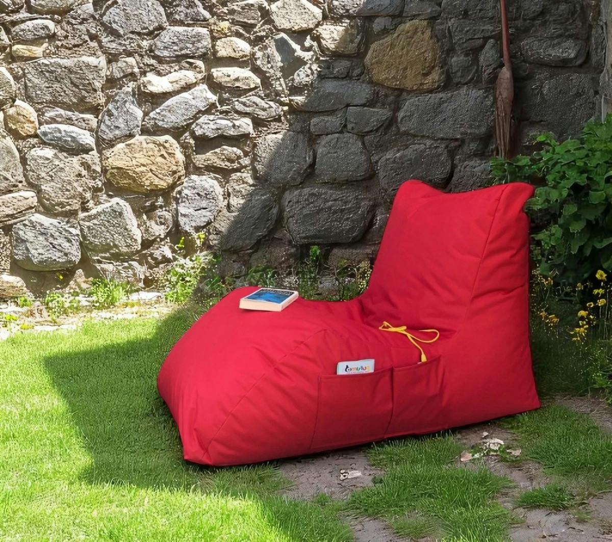Pouf bain de soleil XXL imperméable – rouge ARTA