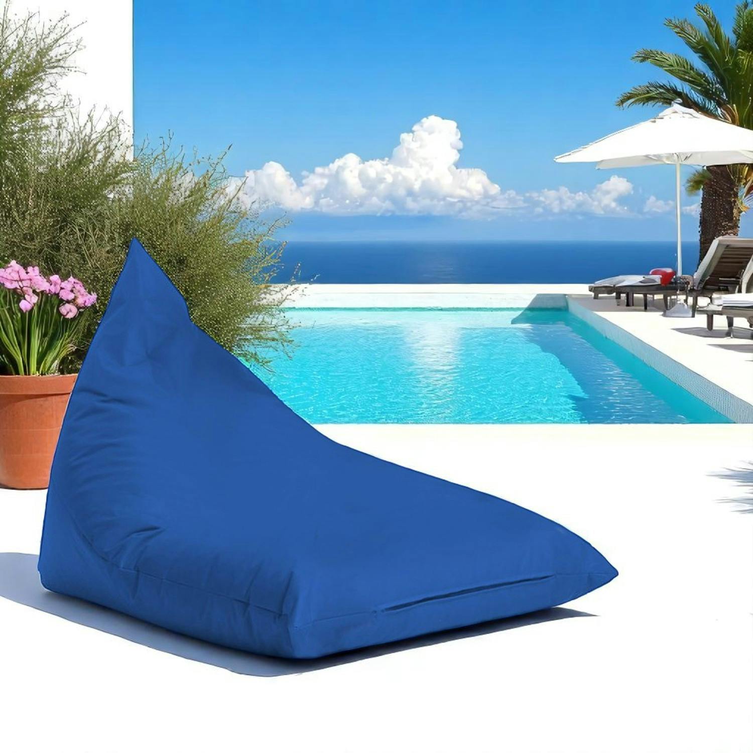 Pouf berlingot extérieur bleu ARTA