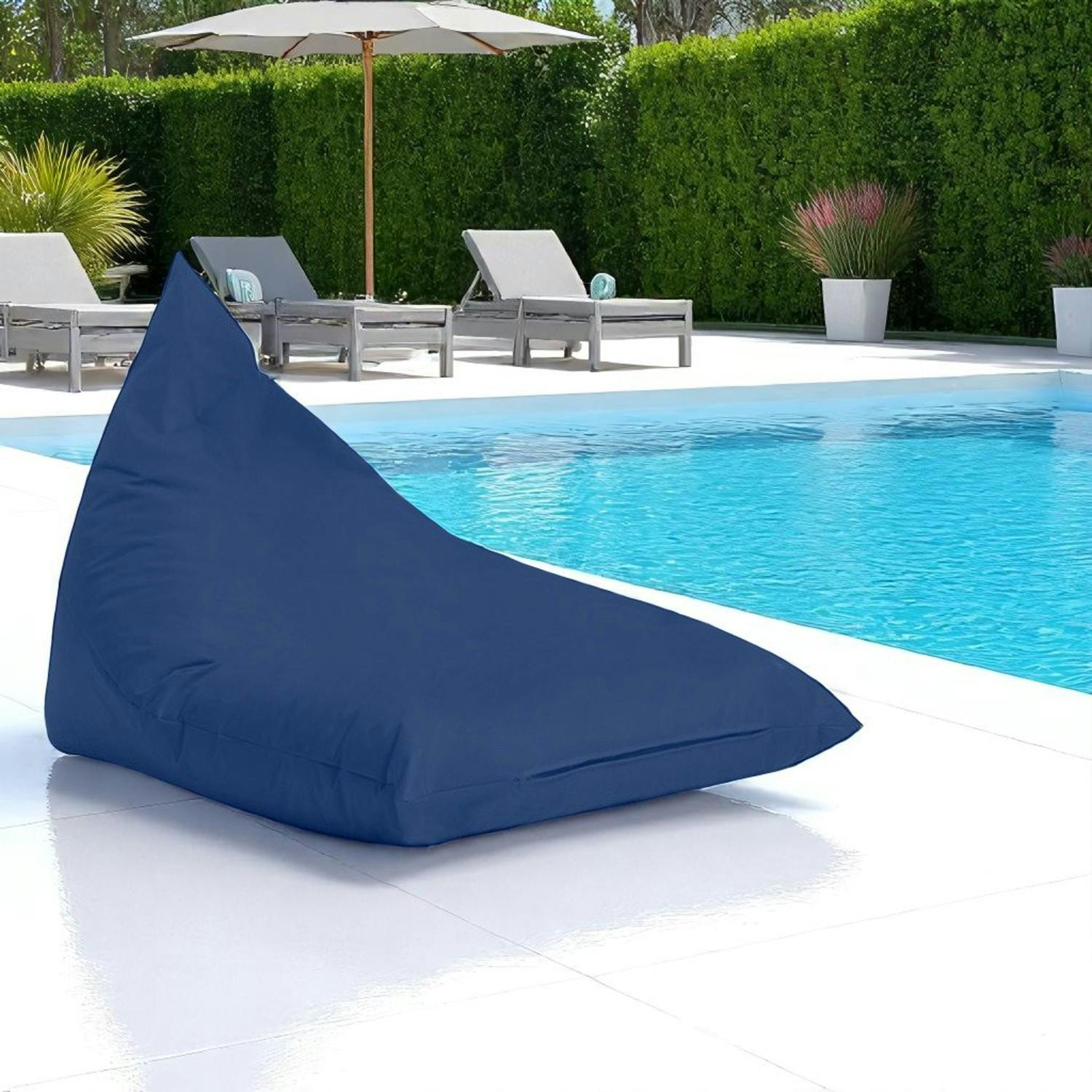 Pouf berlingot extérieur bleu foncé ARTA