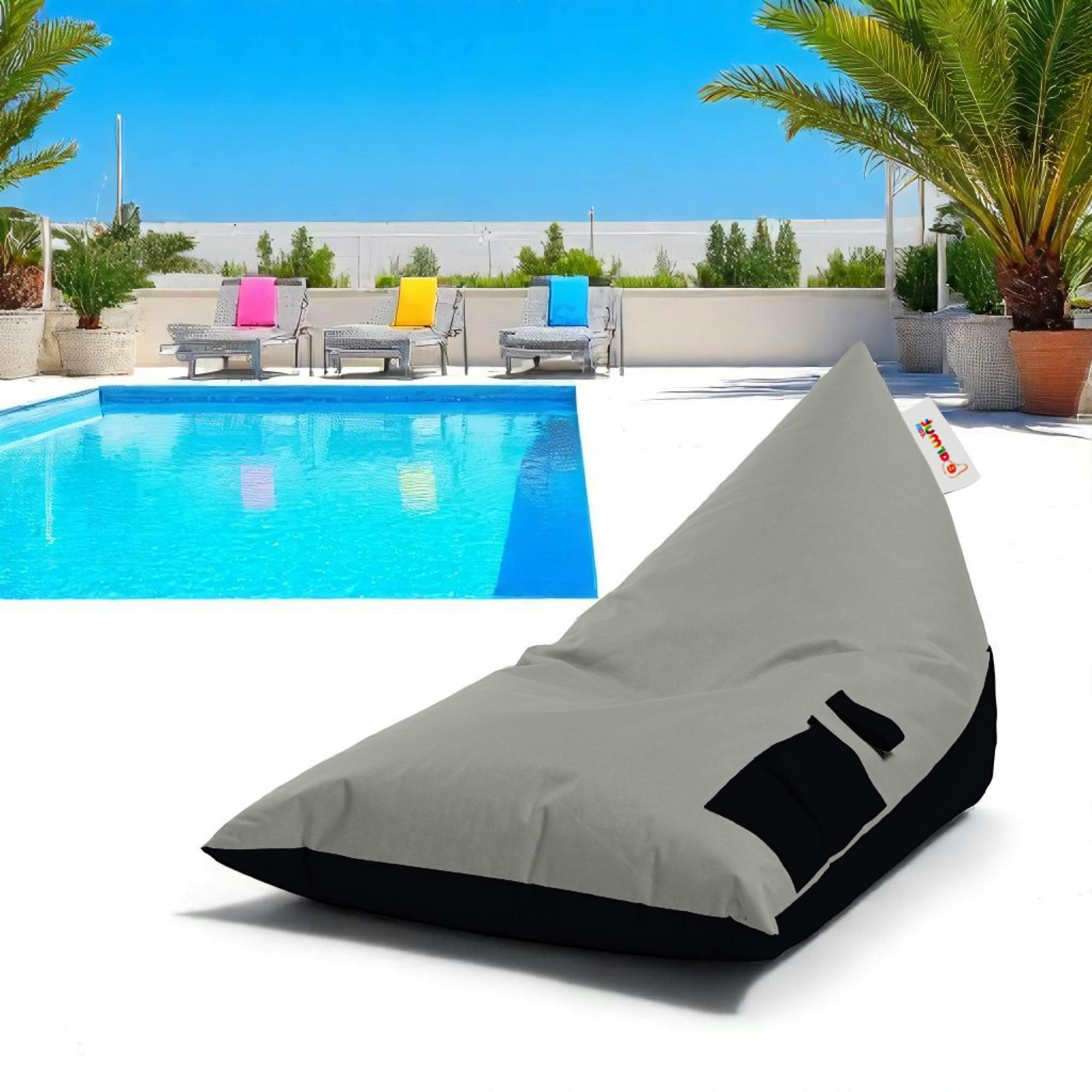 Pouf berlingot extérieur gris et noir ARTA