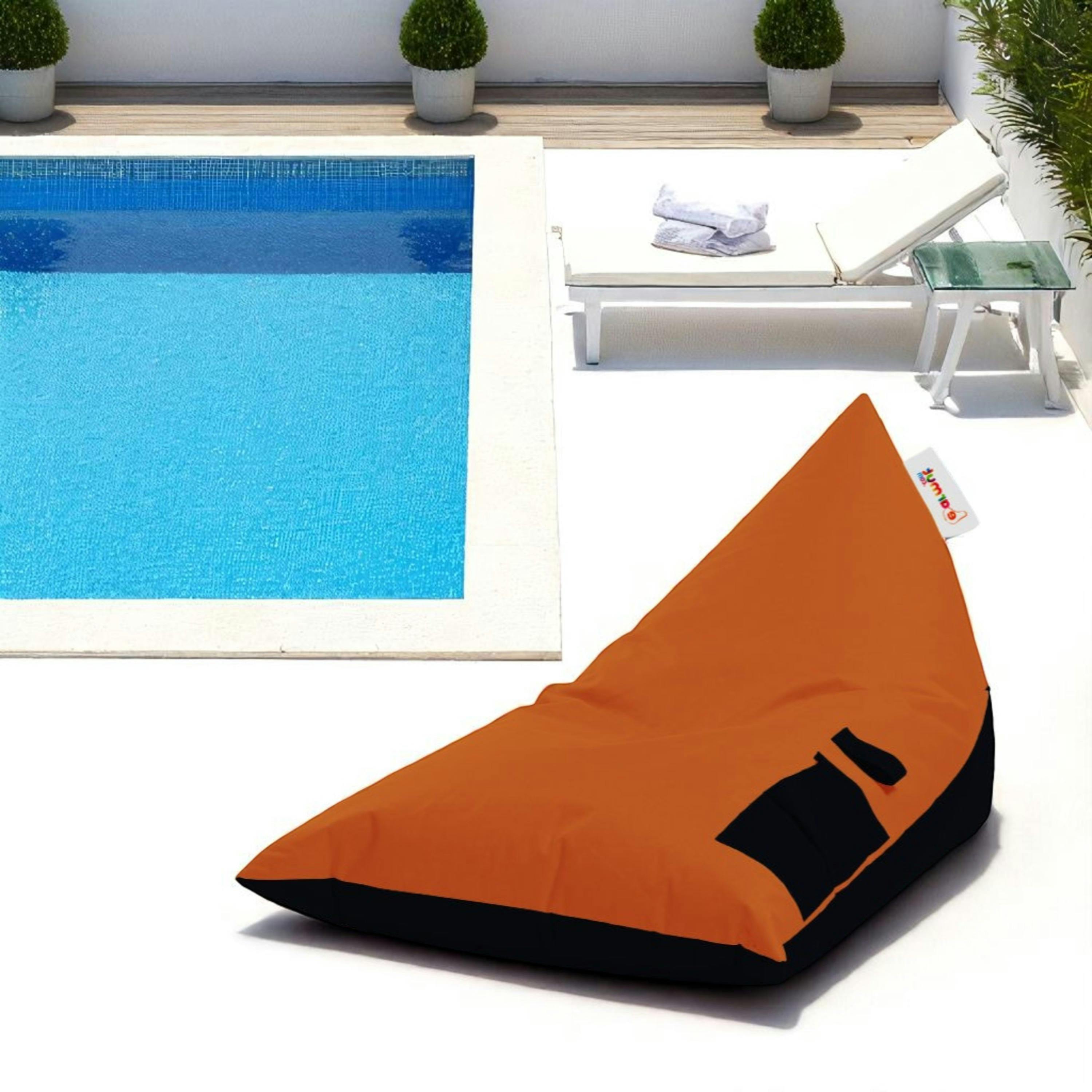 Pouf berlingot extérieur orange et noir ARTA