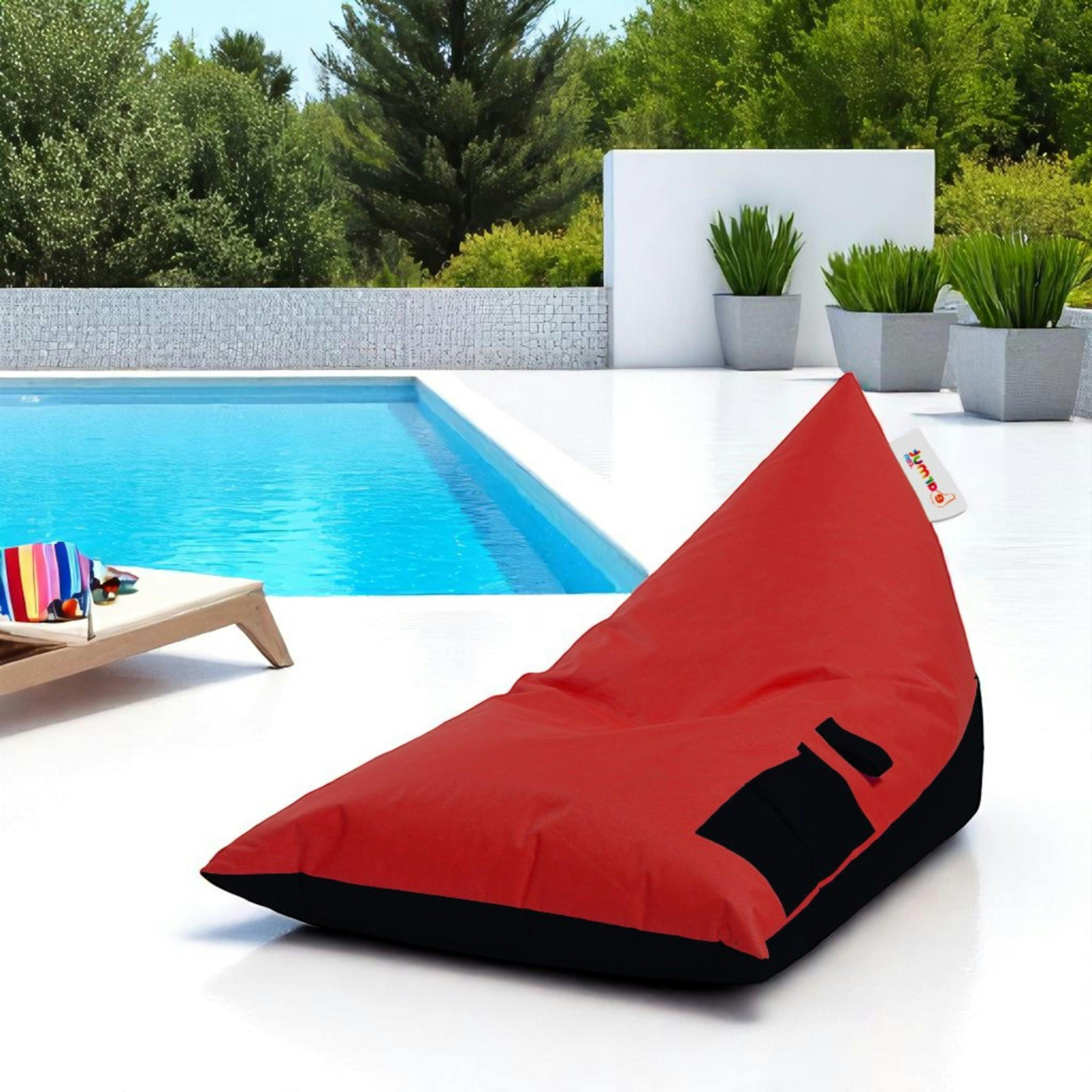 Pouf berlingot extérieur rouge et noir ARTA