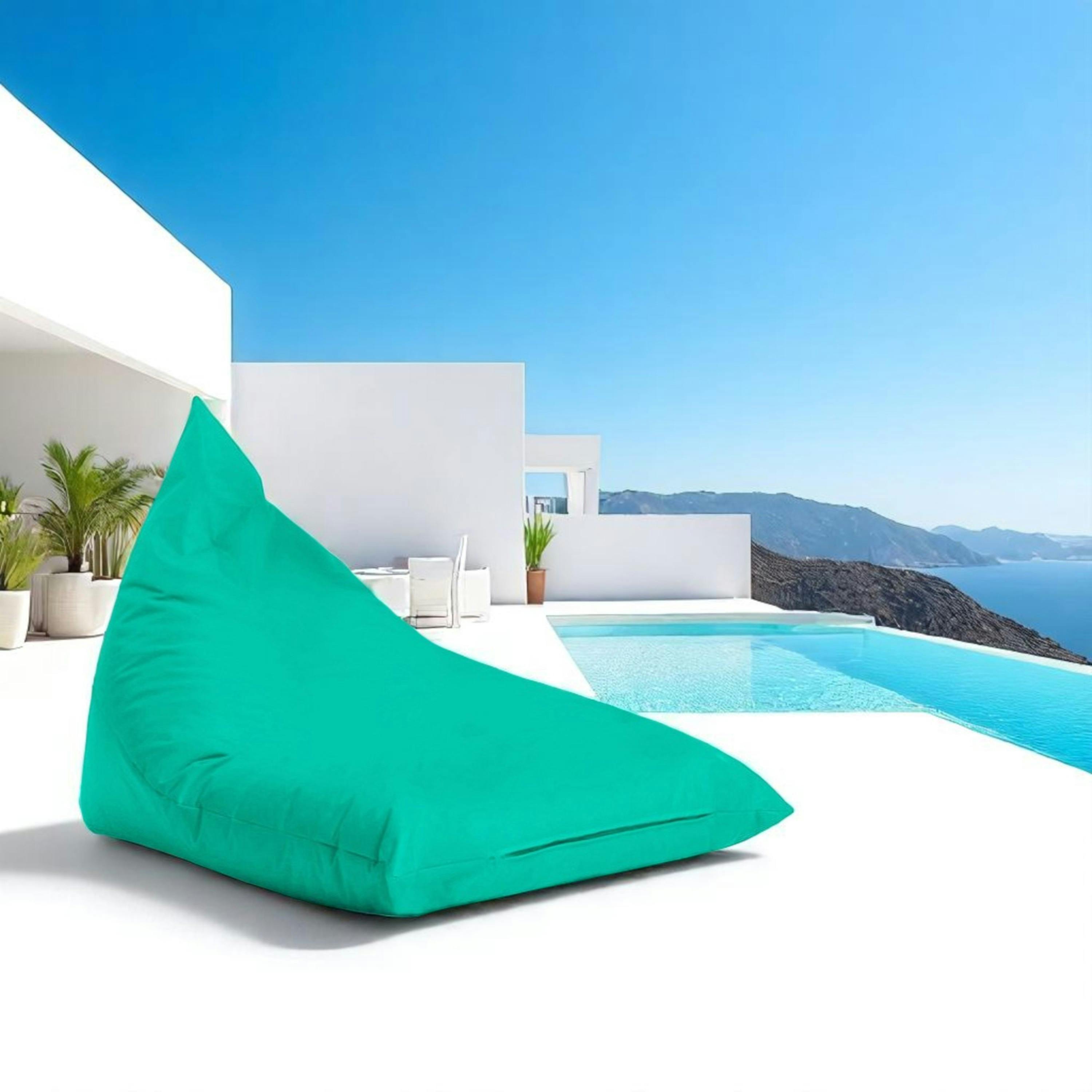 Pouf berlingot extérieur turquoise ARTA