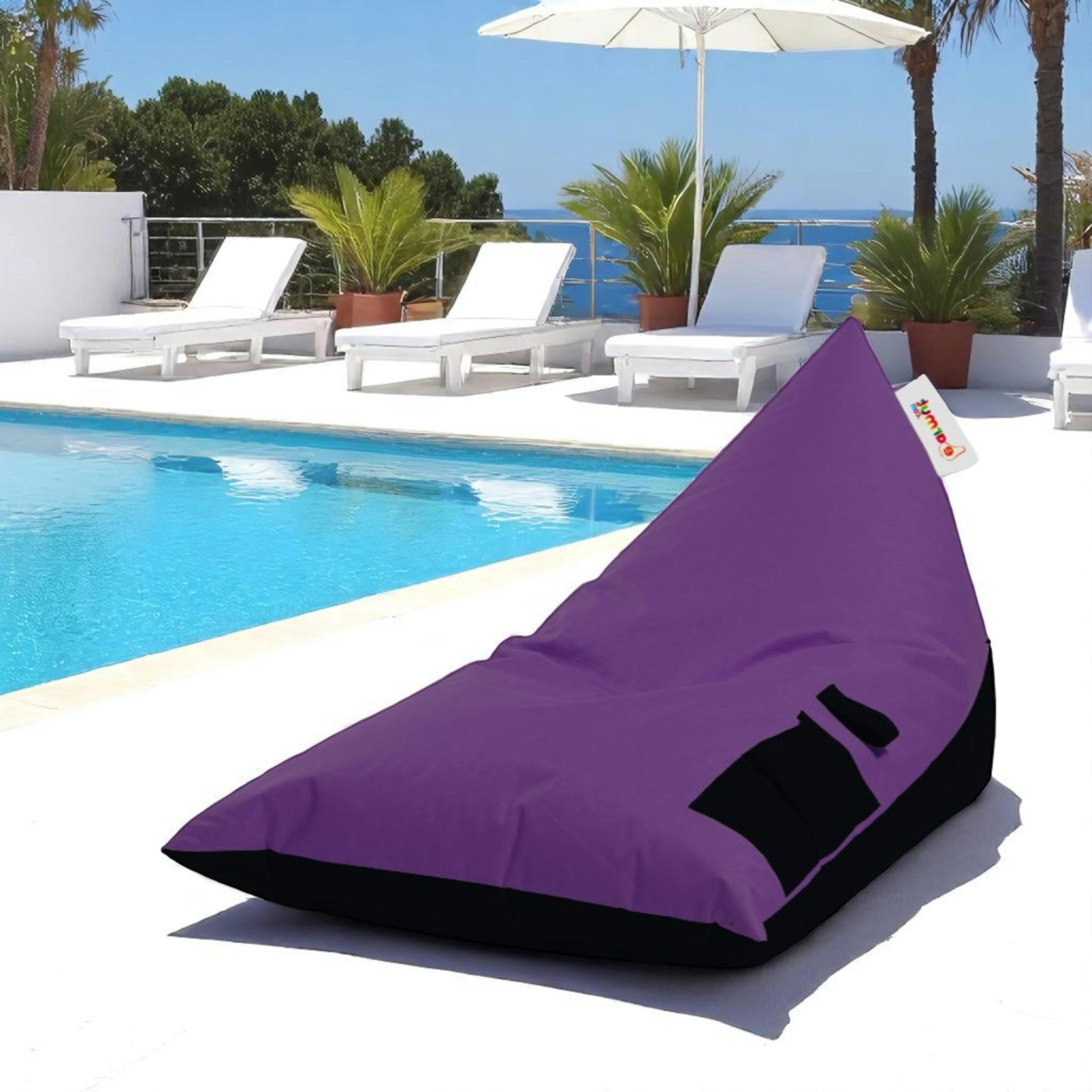 Pouf berlingot extérieur violet et noir ARTA