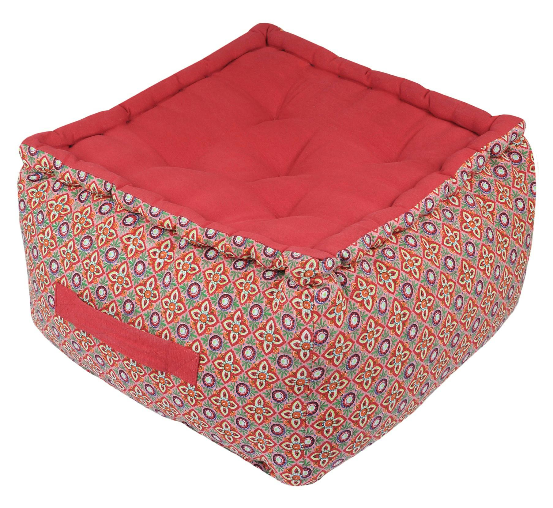 Pouf bohème multicolore 40x40x30cm GIPSY