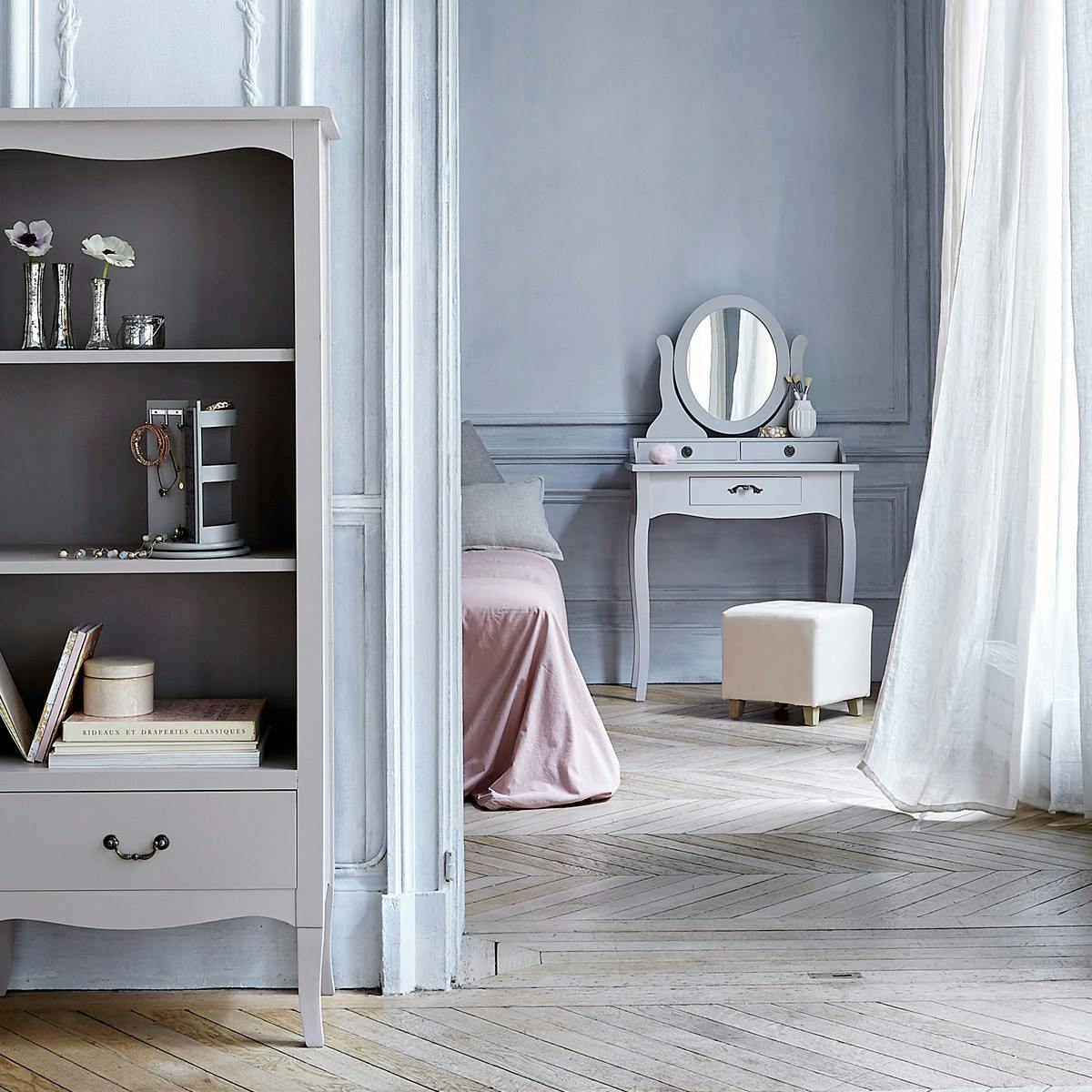 Pouf capitonné carré lin beige 35x35