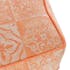 Pouf carré en coton, tissage chenille et coloris corail 60x60x40cm