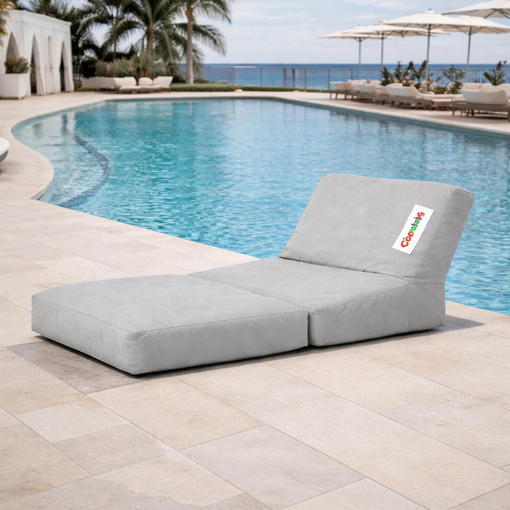 Pouf chaise longue extérieur gris ARTA
