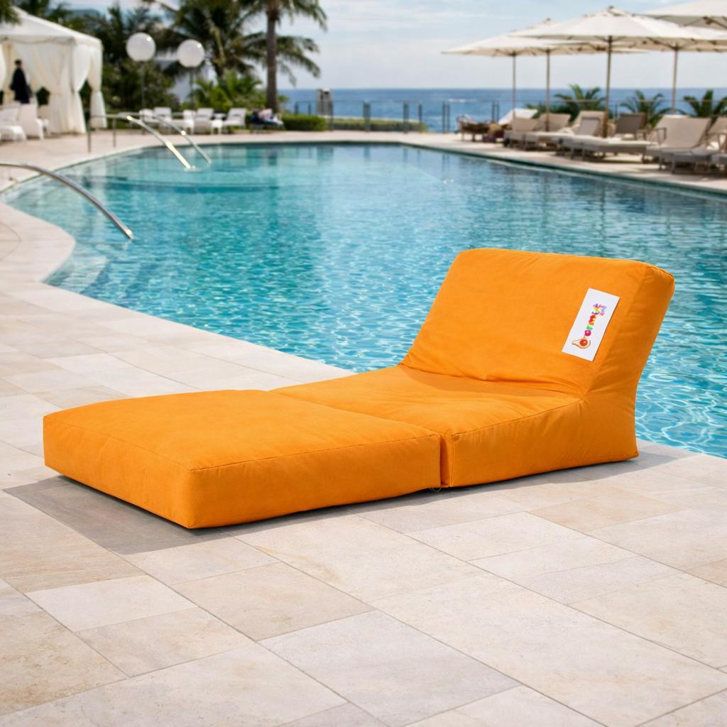 Pouf chaise longue extérieur orange ARTA