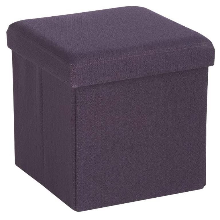 Pouf coffre de rangement pliant violine