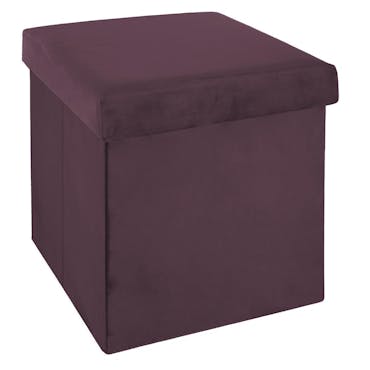  Pouf coffre pliable en velours violet