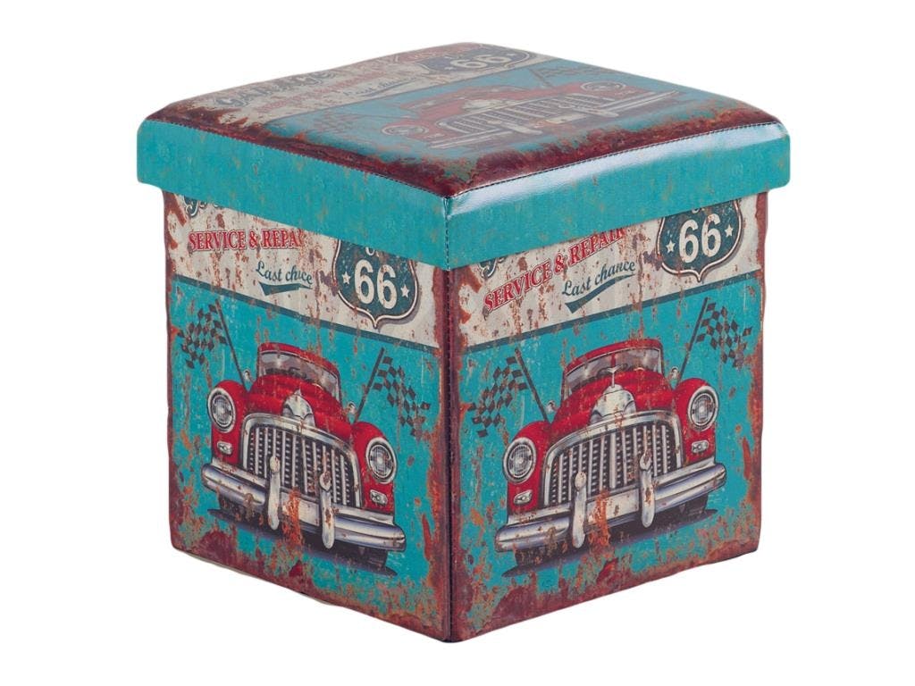 Pouf coffre Route 66 L36xP36xH36 ROTA