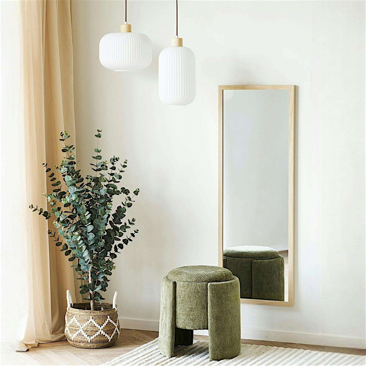 Pouf coffre vert design à structure enveloppante BERLIN