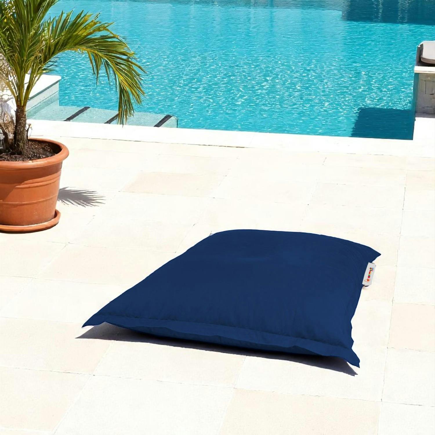 Pouf coussin de sol extérieur bleu foncé - 100 cm ARTA