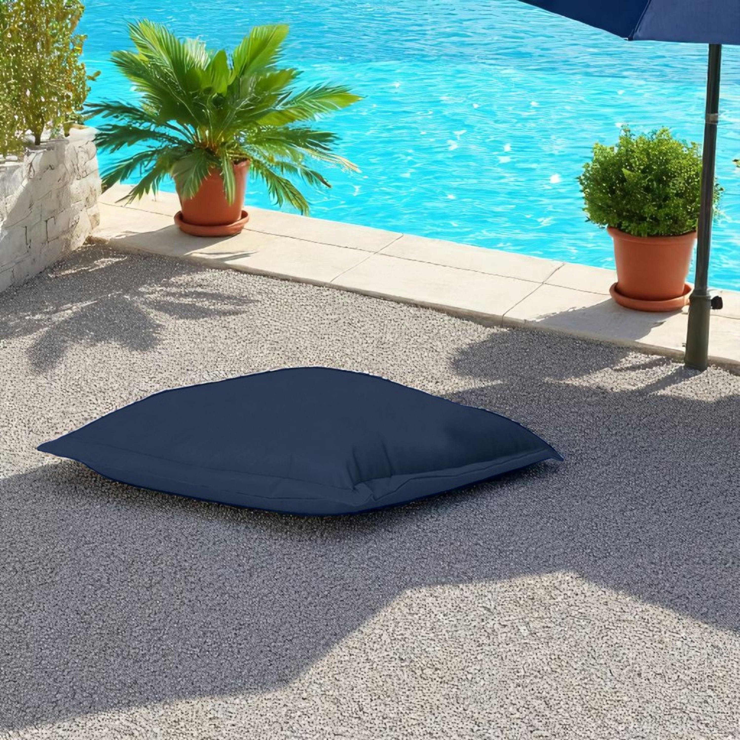 Pouf coussin de sol extérieur imperméable - bleu foncé ARTA
