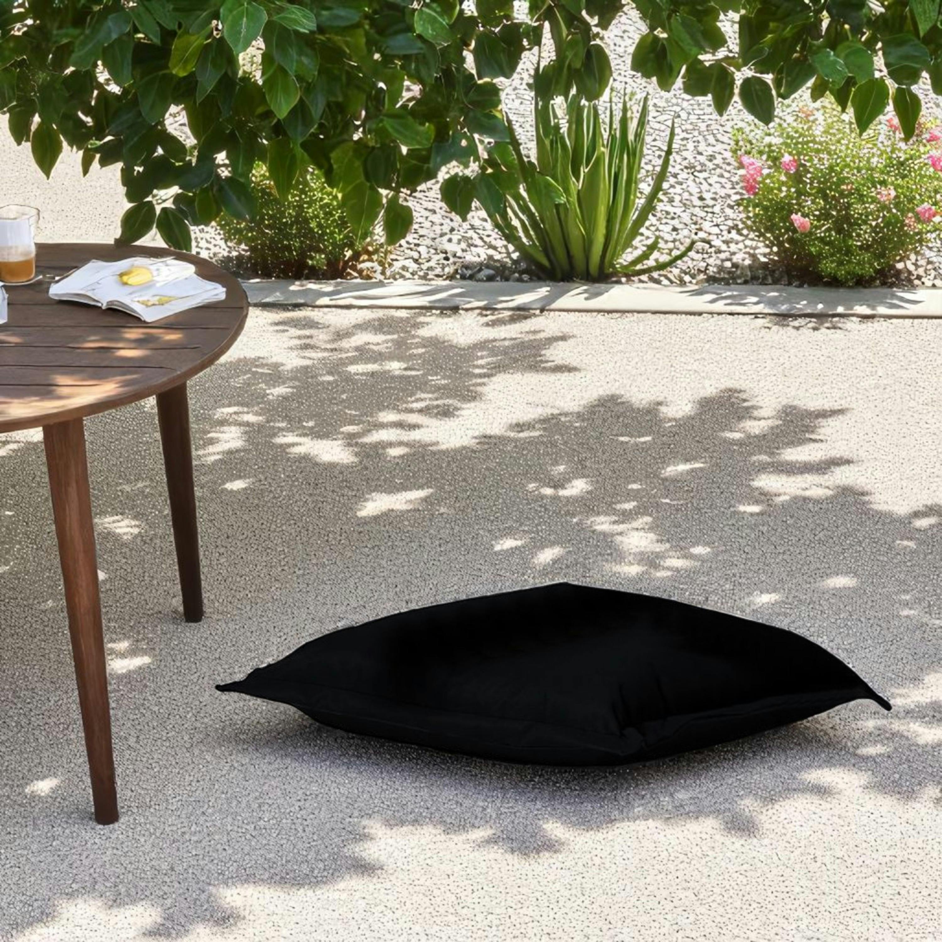 Pouf coussin de sol extérieur imperméable - noir ARTA
