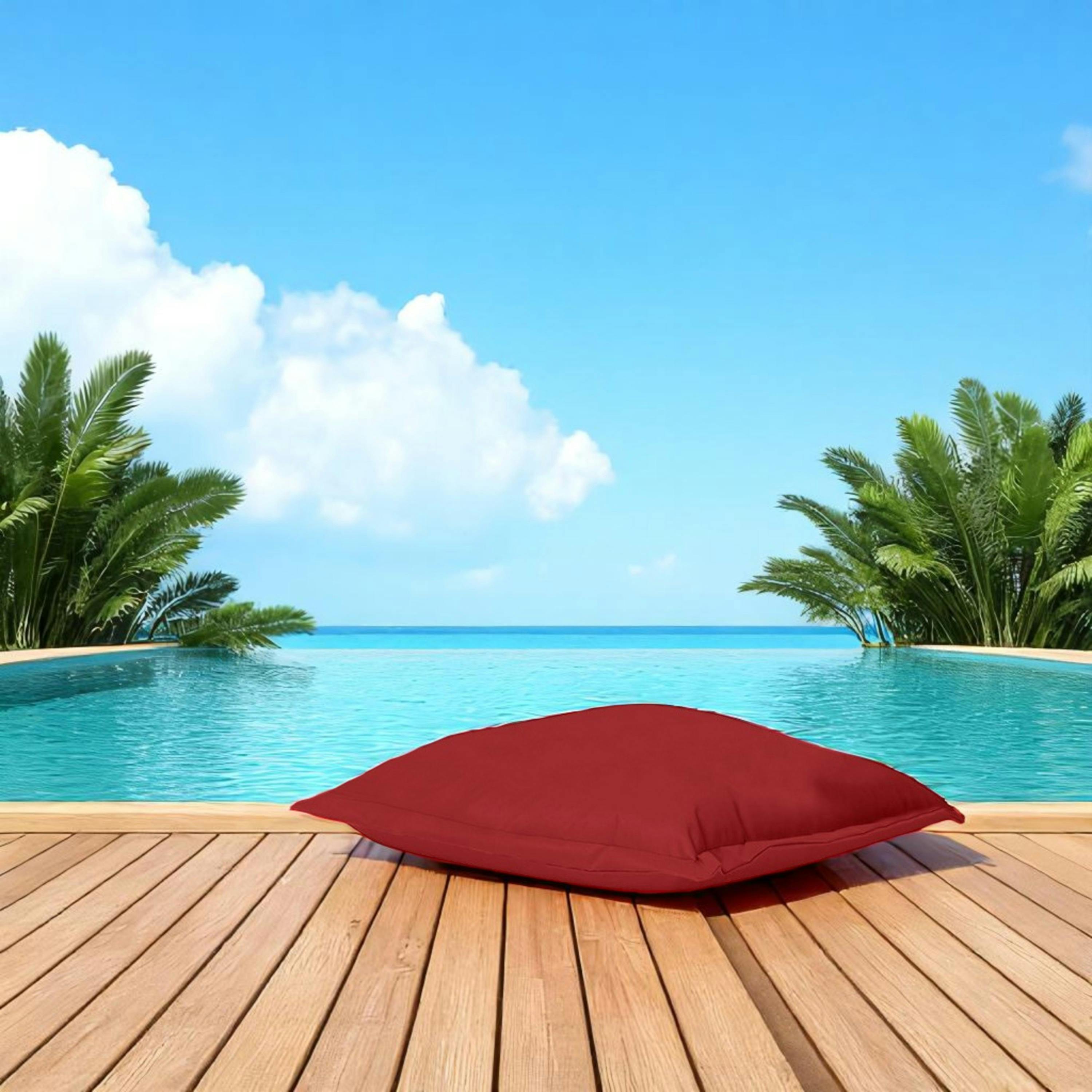 Pouf coussin de sol extérieur imperméable - rouge ARTA