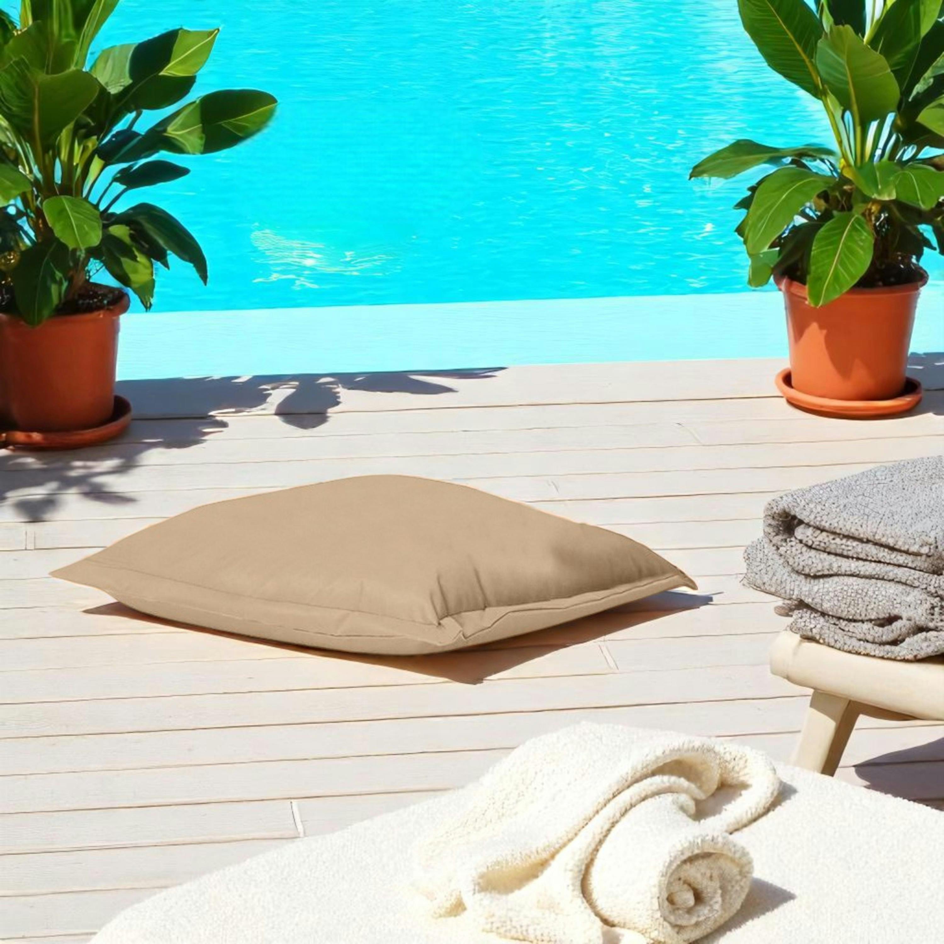 Pouf coussin de sol extérieur imperméable - taupe ARTA