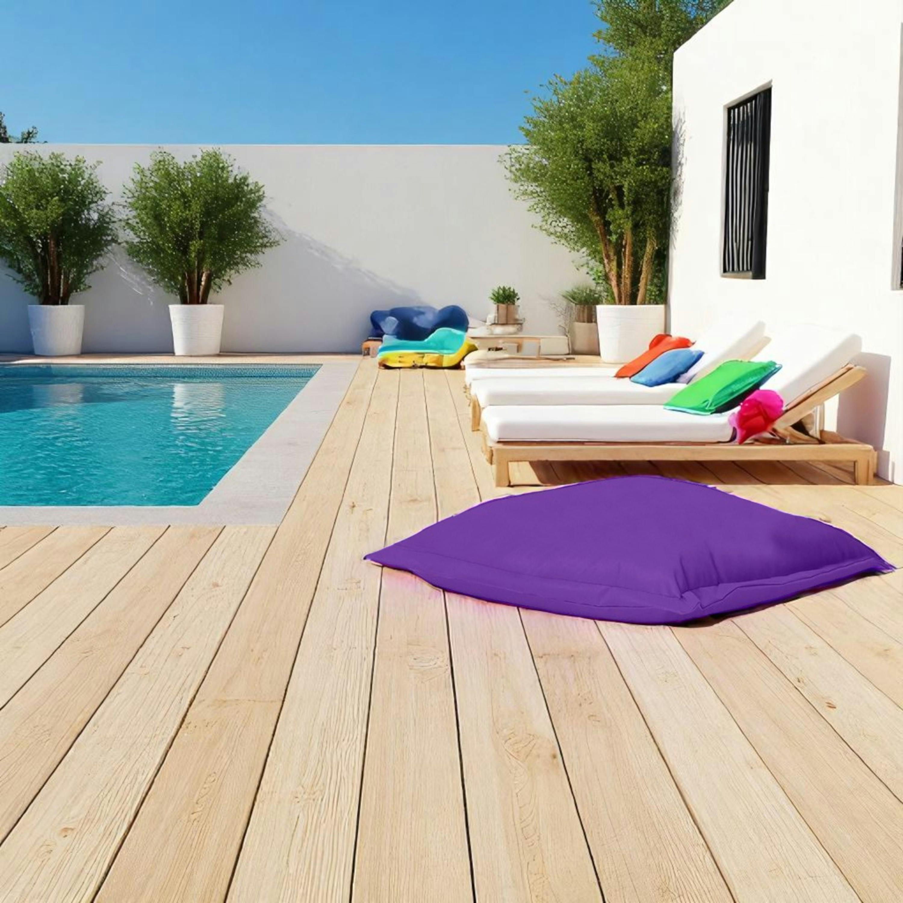 Pouf coussin de sol extérieur imperméable - violet ARTA