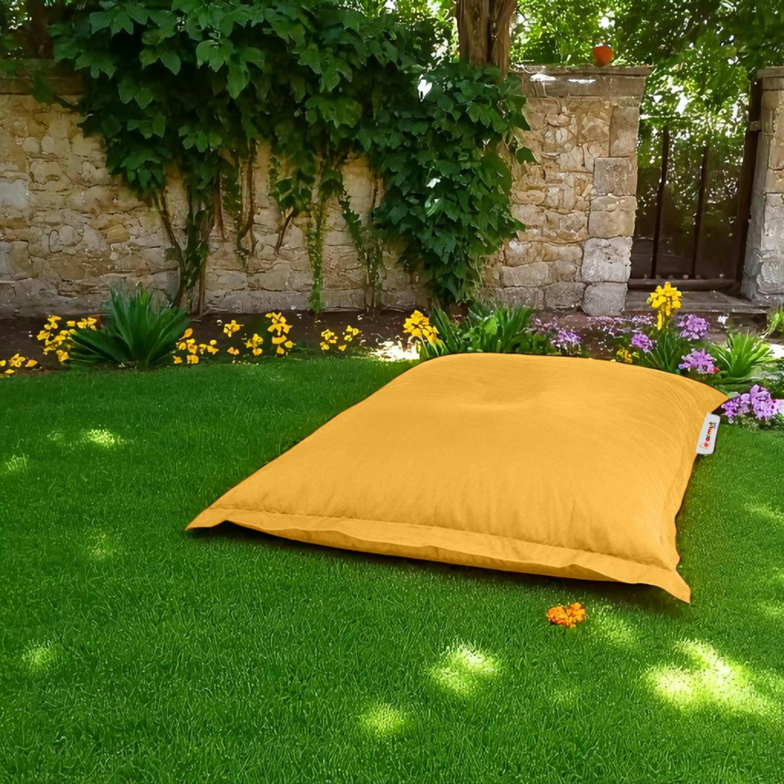 Pouf coussin de sol extérieur jaune - 100 cm ARTA