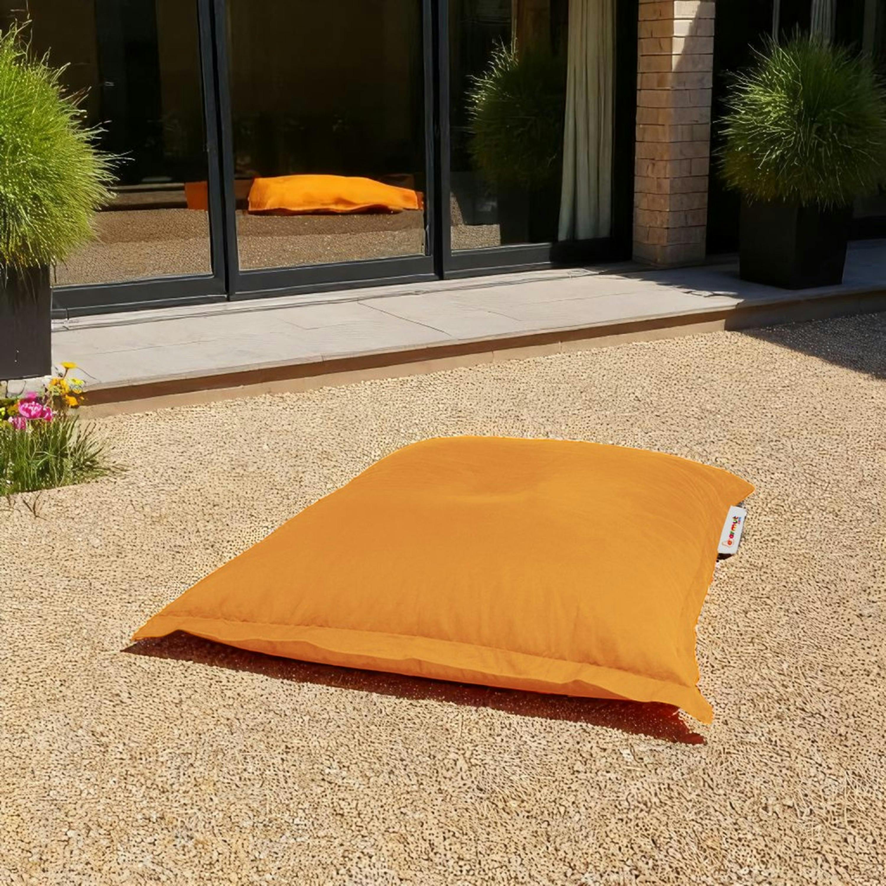 Pouf coussin de sol extérieur orange - 100 cm ARTA