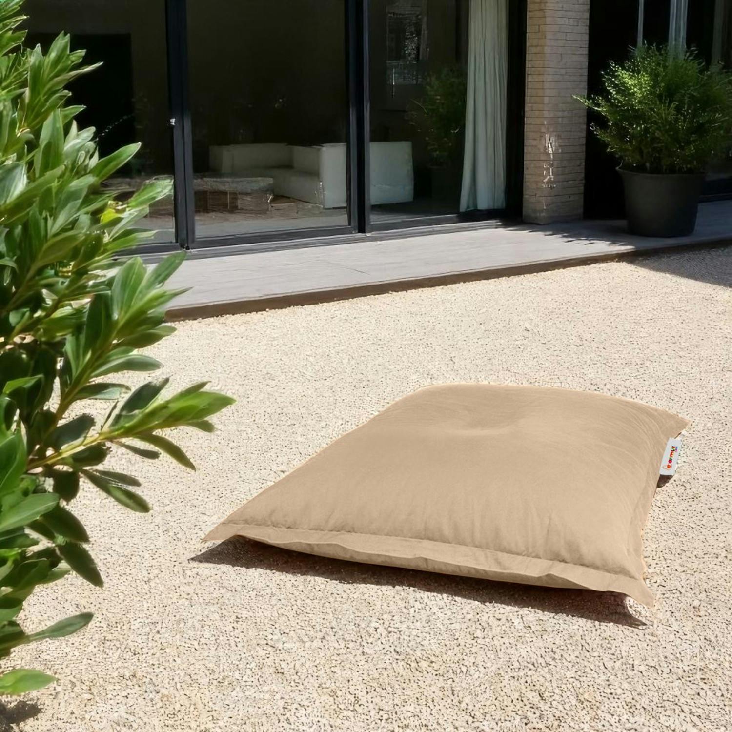 Pouf coussin de sol extérieur taupe - 100 cm ARTA