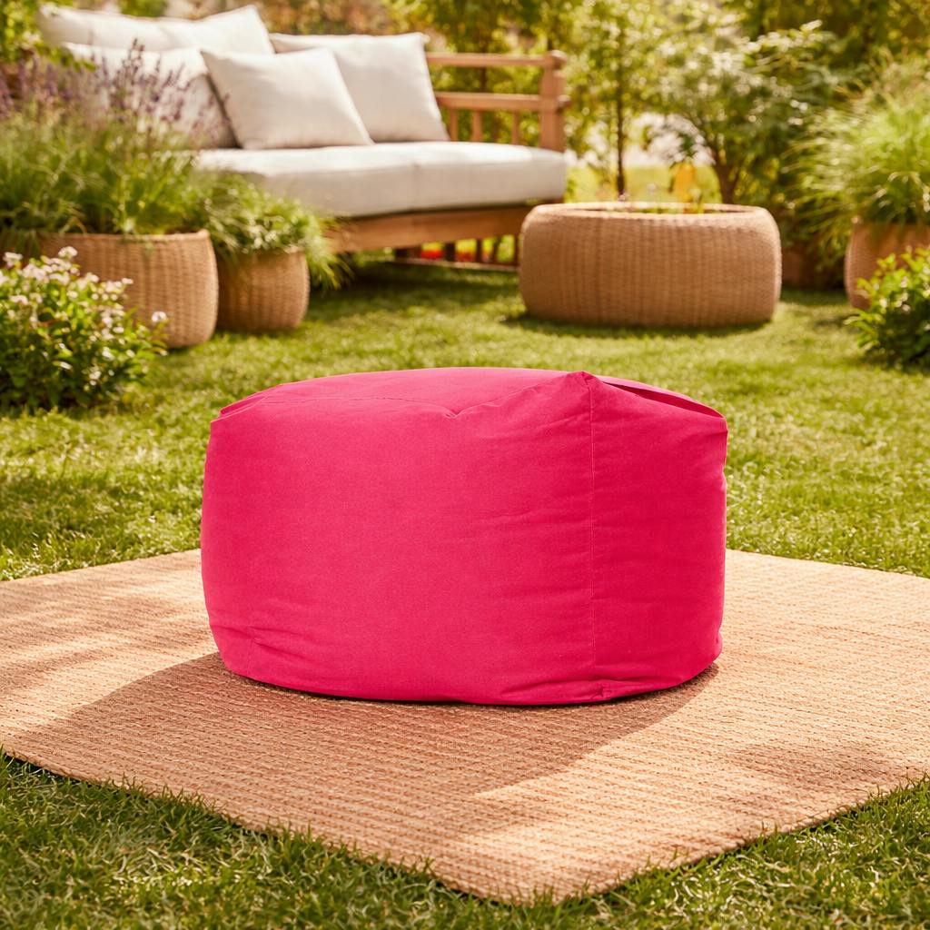 Pouf cube d'extérieur rose ARTA