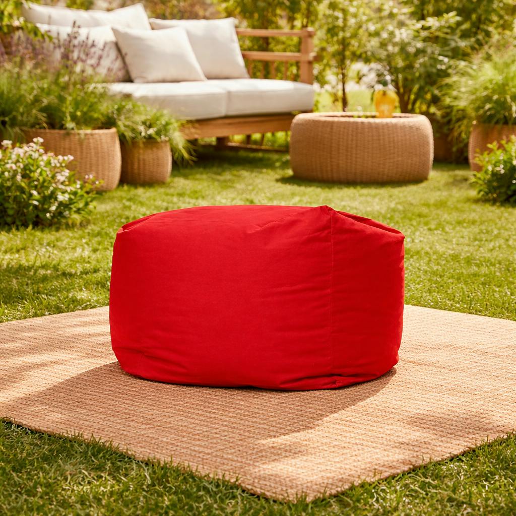 Pouf cube d'extérieur rouge ARTA
