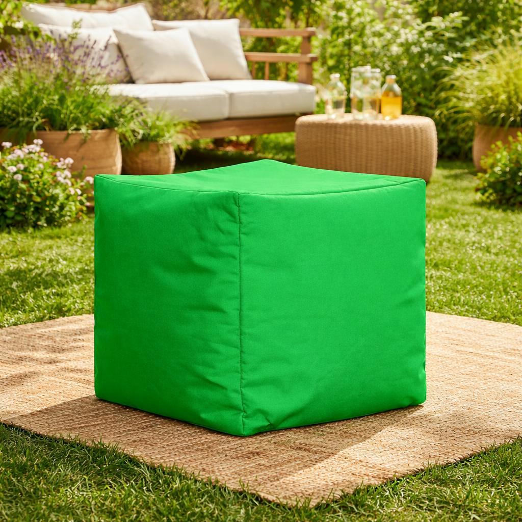 Pouf cube d'extérieur vert ARTA