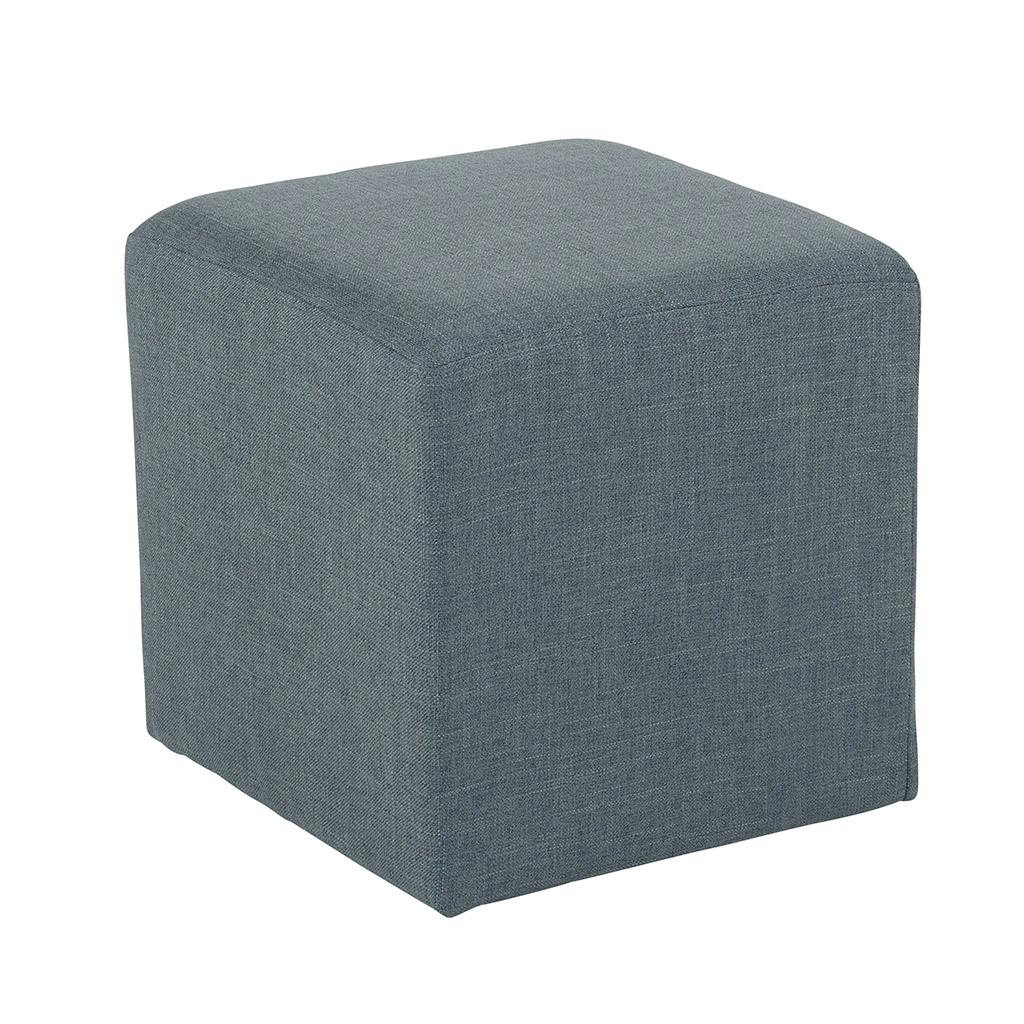 Pouf cube tissu gris STONE