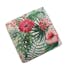 Pouf cube tropical motif feuilles et fleurs roses 35x35x35cm BORNEO