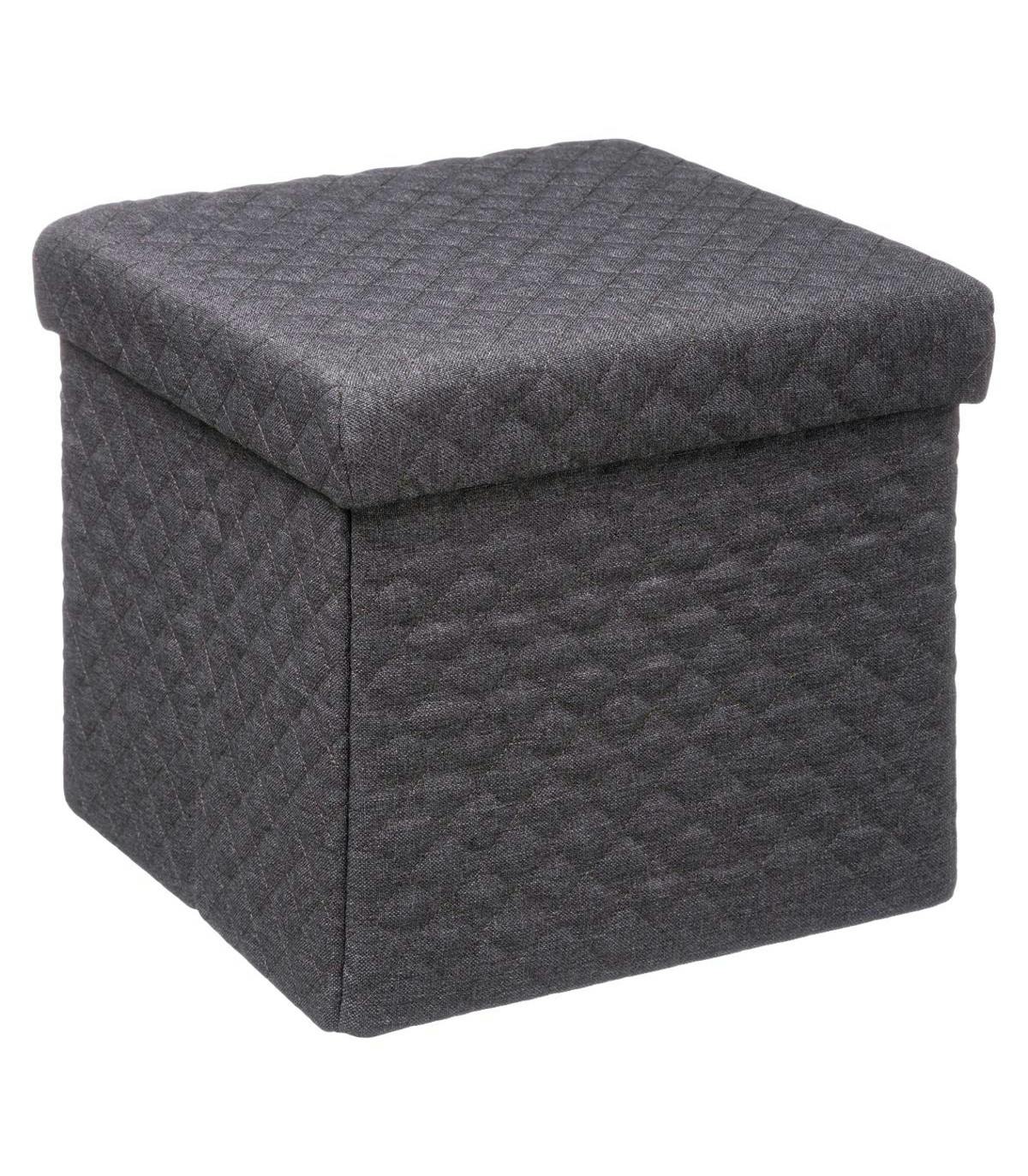 Pouf de rangement gris foncé