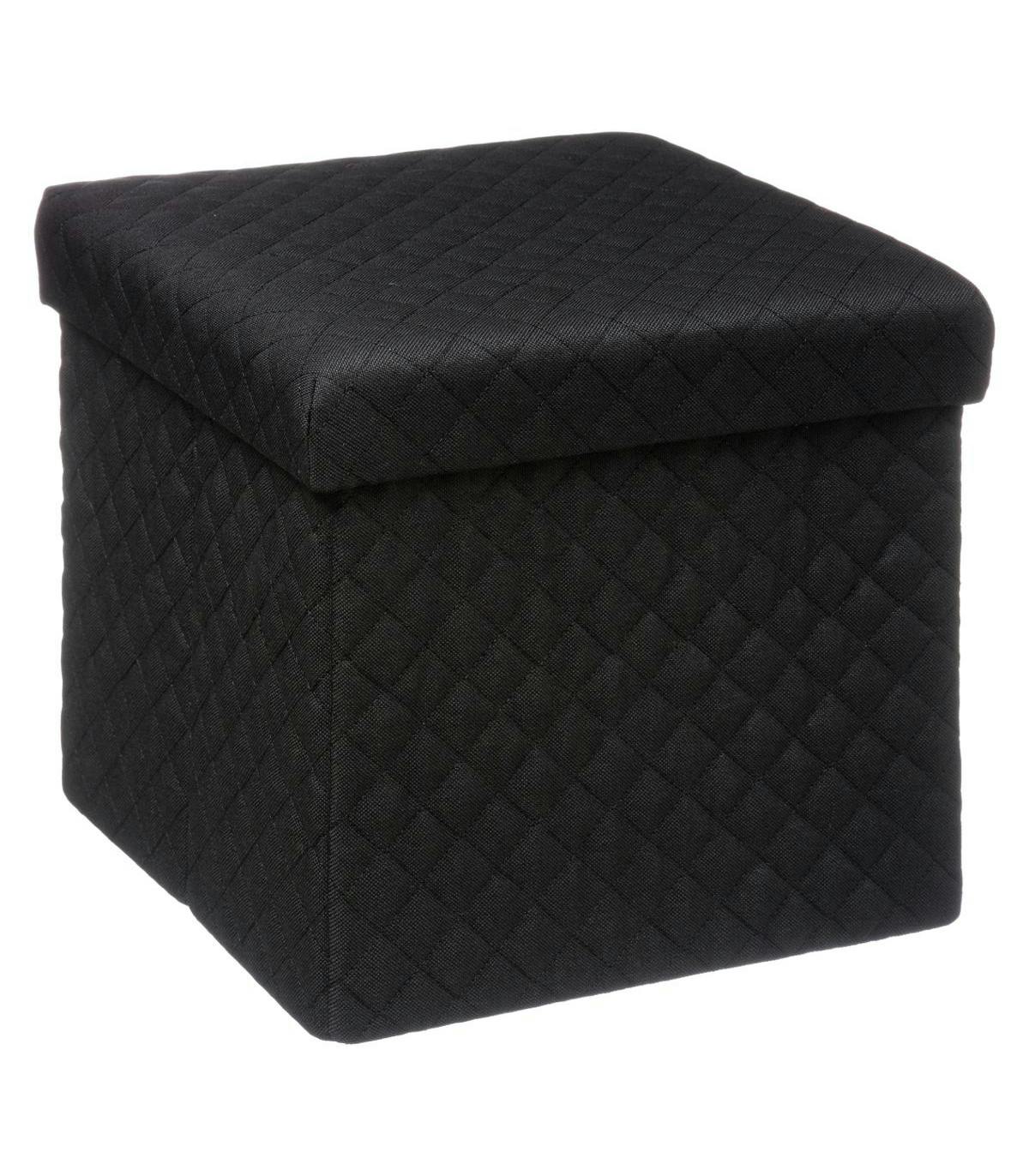 Pouf de rangement noir