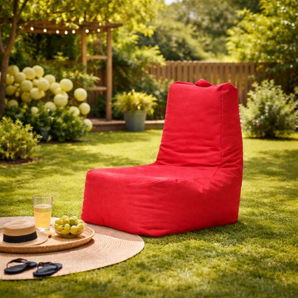 Pouf extérieur à dossier haut rouge ARTA