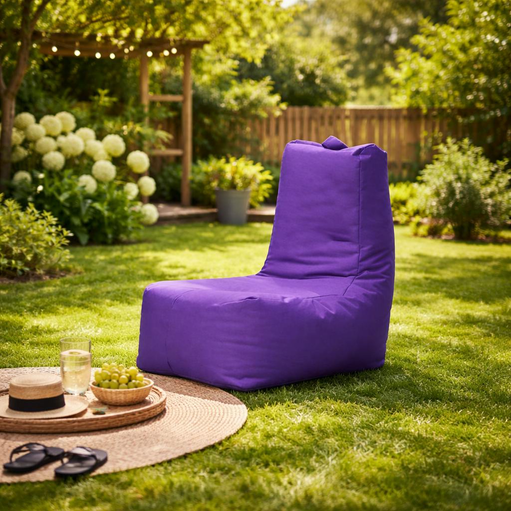 Pouf extérieur à dossier haut violet ARTA