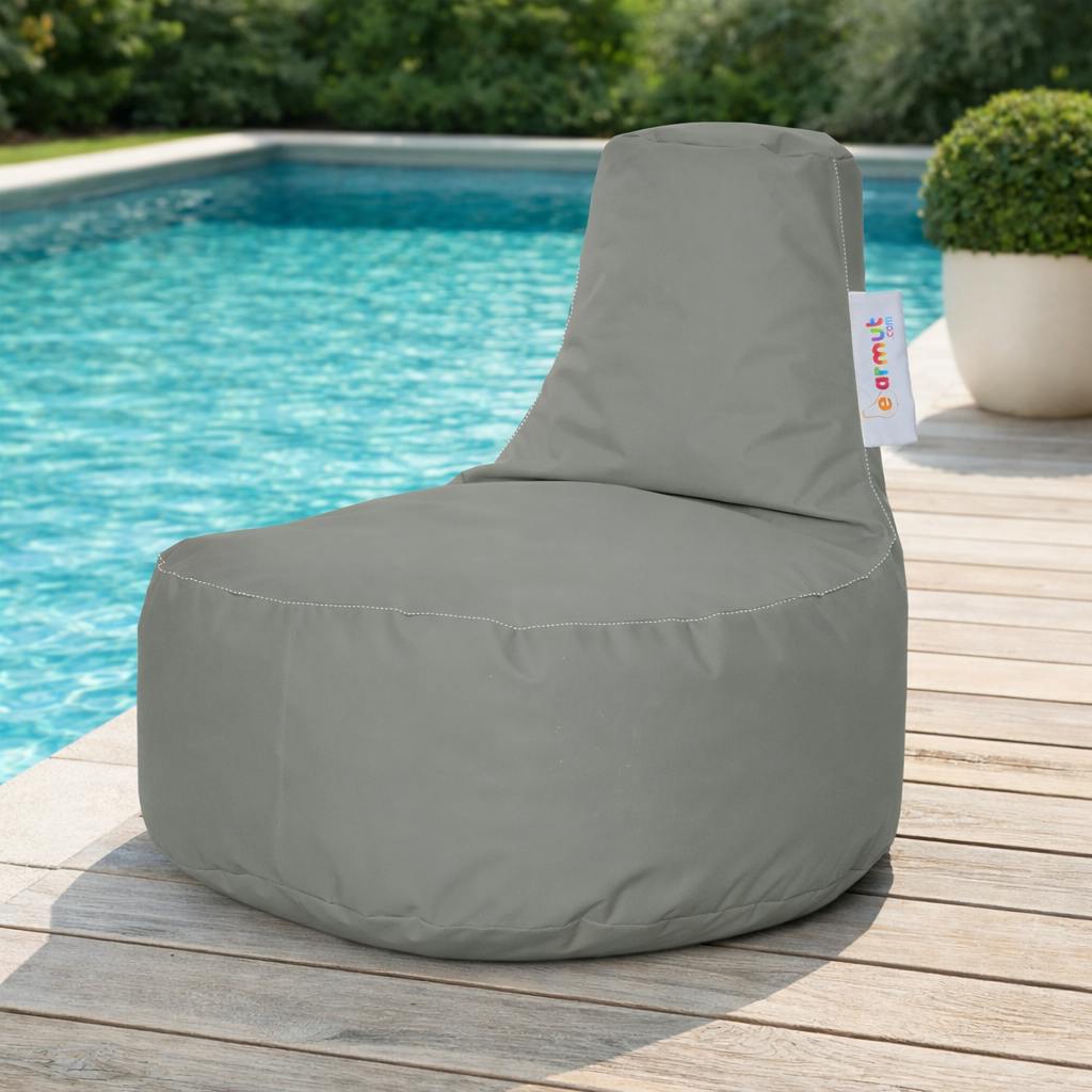 Pouf extérieur gris avec poches ARTA