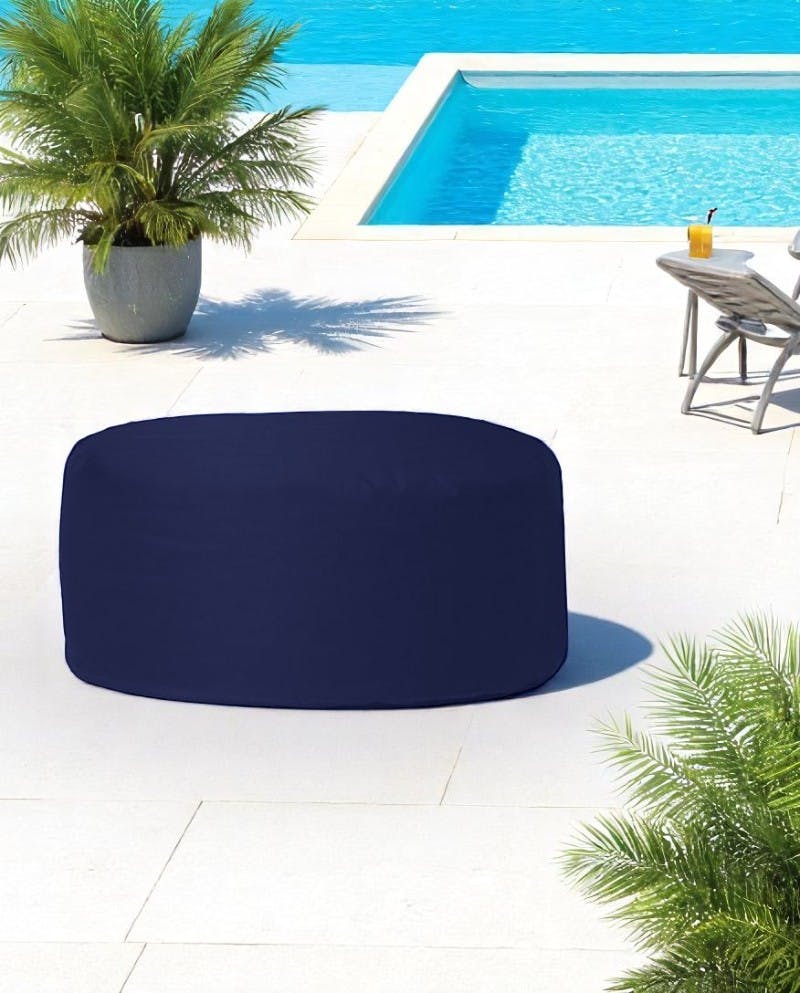 Pouf extérieur imperméable bleu foncé - forme ronde ARTA