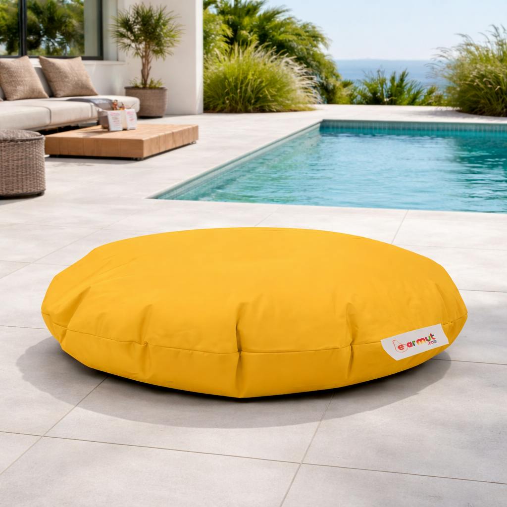Pouf extérieur imperméable jaune ARTA